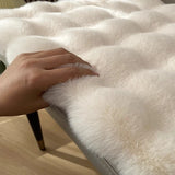 Faux Rabbit Chair Seat Cushion Arc-shaped Computer Chair Cushion Office Casual Dining Chair Cushion Mats Thickened