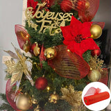 Popxstar Christmas Crystal Gauze Ribbons Christmas Tree Decorations for Home Door Navidad Noel Kerst Gifts Happy New Year 2025