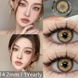 Popxstar 1Pair Myopia Lenses Color Contact Lenses With Diopters Prescription Natural Yaerly Brown Lenses Gray Colored Contacts