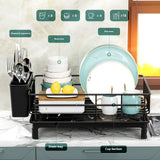 1PC Dish Draining Rack,Cutlery Rack with Drain Tray and Drip Line,cup Holder,cutlery Holder,Kitchen Countertop Storage Rack