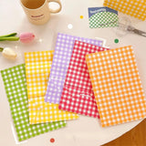 Popxstar 5/10PCS Colorful Plaid Kraft Paper Bag Candy Biscuit Snack Flower Packaging Vertical Storage Bag Wedding Birthday Party Gift