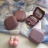 Popxstar 1PC Portable Contact Lenses Box Easy Carry Mirror Lenses Box Container with Tweezer Suction Stick Set Solid Travel Kit Holder