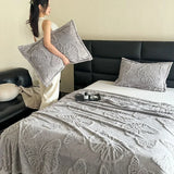 Popxstar Butterfly Jacquard Plush Blanket Summer Conditioning Bedding Nap Blanket Office Sofa Nap Blankets Soft Comfortable Bed Blankets