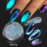 Popxstar Aurora Pearl Nude Pink White Nails Glitter Dust Chrome Moonlight White Rubbing on Powder Shell Mirror Pigment Nail Art Supplies