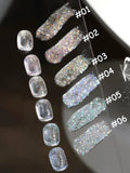 1-6pcs TC New Pink Naked Rose Crushed Diamond Gel Nail Polish Sparkling Explosion Flash Crystal Nail Art Shop Special