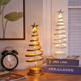 Popxstar  Artificial Christmas Lights Tree Fairy Lamp Tree Metal Spiral Star Lighting Holiday For Home Living Room Decorations Night Lamp