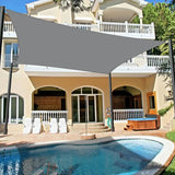 Popxstar 300D Waterproof Sun Shade Sails Rectangle Shelter UV Block Canopy for Patio Backyard Porch Pergola Pool Lawn Garden Large Cloth