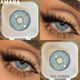 1 pair New Baby Blue Contact Lenses for Eyes Natural Brown Pupils Cosmetic Grey Lenses Green Lens Yearly Big Eyes 14.5mm