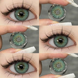 Popxstar  1 Pair 0~-6.00 degree Myopia Lenses Colored Contact Lenses with Prescription Lenses with Degree Green Lenses blue lenses