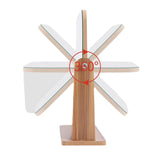 Popxstar Dresser Vanity Mirror with Natural Wood Stand, 1x 360 Degree Rotating Magnifying Mirror, Portable Table Countertop Mirror Bathr