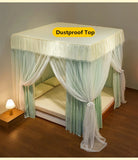 Four Season Dustproof Top Mosquito Net with Frame 2 Layers Shading Bed Curtain Canopy Palace Nets 1.2 1.5 1.8 2.0 Bed