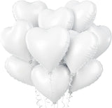 Popxstar 10pcs 18inch Heart Foil Balloons Pink Sage Green Heart Balloon for Birthday Party Valentines Day Wedding Anniversary Decorations