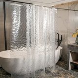 Popxstar Thick PEVA Clear Shower Curtain with 12Hooks Waterproof Bathtub Bathing Cover Mildewproof Modern Bathtub Partition Curtain
