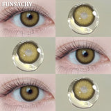 Popxstar  1 Pair Color Contact Lenses Beauty Eyes Pupils Fashion Makeup Beauty Cosmetics Soft Green Natural Brown Lens Yearly Use