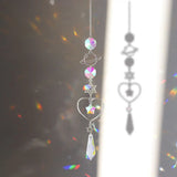 Popxstar Crystal Wind Chime Moon Sun Catcher Diamond Prisms Pendant Gift of Good Luck Outdoor Rainbow Hanging Drop Home Garden Decor