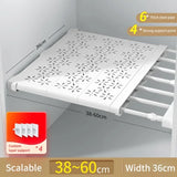 Popxstar NEW Adjustable Closet Organizer Kitchen Storage Shelves Space Saving Wardrobe Wall Mounted Rack Home Appliance Cabinet Holder1pc