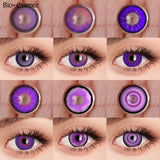 Popxstar  1 Pair Purple Lenses Colored Contact Lenses for Eyes Anime Accessories Anime Lenses Violet Cosplay Lenses Halloween