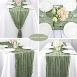 Popxstar 10Pcs Cheesecloth Table Runner Boho Gauze Table Runner 40x270cm Romantic Table Runner for Wedding Bridal Shower Birthday Party