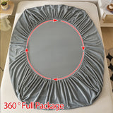 Popxstar Soft Plush Warm Mattress Cover Winter Velvet Material Fitted Sheet Thickened Warm Bed Cover Mattress Protector Multiple Sizes