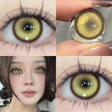 Popxstar  Hot Sale Helloween 1 Pair Contact Lenses Myopia Pupils With Diopters Blue Soft Makeup Pupils Yearly Cosplay Pink Lenses
