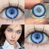 Popxstar  Hot Sale Helloween 1 Pair Contact Lenses Myopia Pupils With Diopters Blue Soft Makeup Pupils Yearly Cosplay Pink Lenses