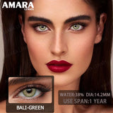 Popxstar  1 pair Colored Contact Lenses Natural Look Green Lenses Gray Contact color Lenses Beauty Pupil Eye Cosmetics Yearly Use