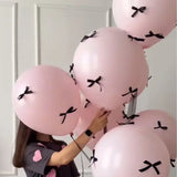 Popxstar 5pcs Wedding Pink Ins Bow Balloon Proposal Ceremony 12 Inch Floating Balloon Birthday Party Scene Arrangement Photography Props