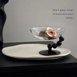 Popxstar Glass Dessert Trays Jewelry Container Nut Fruit Plate Candle Holder Ornament Storage Cup Home Accessories Bowl Home Decoration