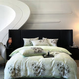Popxstar  1000TC Egyptian Cotton Flowers Plant Prints Bedding Set Single Double Queen King Size Duvet cover Set Bed Sheet Pillowcases 4Pcs