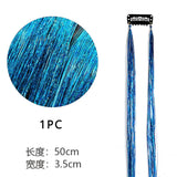 Popxstar Shiny Threads Glitter Hair Tinsel Kit Gold Silk Hair Glitter String Extensions Accessories for Women Headdress