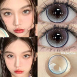 Popxstar 2PCS Colored Contact Lensee Myopia Green Natural Pupils Effect High Quality Lens With diopter Cosmetic Blue Twinkling Eye