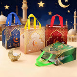 Popxstar  Eid Mubarak Gift Bags Ramadan Kareem Candy Cookie Packaging Bag Islamic Muslim Festival Party Decoration Non-Woven Tote Handbag