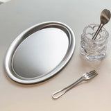 Popxstar Stainless Steel Oval Plate Cake Dessert Fruit Bread Afternoon Tea Tray Jewelry Display Storage Tray Home Kitchen Accessories