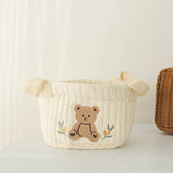 Popxstar INS Cute Baby Diaper Storage Bag Baby Supplies Toys Clothes Storage Bag Cotton Embroidery Multifunctional Mommy Storage Basket