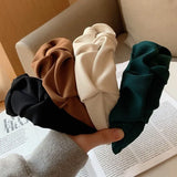 Popxstar New Fashion Hair Hoop Hair Bands for Women Girls Flower Solid Color Headbands Designer Wide Hairband Hair Accessories Headwear