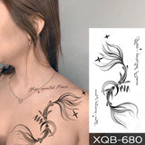 Popxstar Waterproof Temporary Tattoo Sticker Japanese Phoenix Flame Flash Tatto Feather Totem Body Art Arm Leg Waist Fake Tatoo Men Women