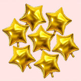 Popxstar 10pcs Star shaped Aluminum Film Balloons Christmas Decoration Birthday Anniversary Decoration Festival Decoration Room Party Dec