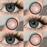 1 Pair Natural Gray Lenses Color Contact Lenses Doll Black Big Eye Contacts Makeup Cosmetics Yearly Use Blue Color Lens