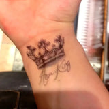 Queen King Crown Tattoo Stickers Temporary Tattoos Couple Tattoo Waterproof Fake Tattoos Lovers Wrist Tattoo Tatuajes Temporales