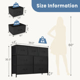 Popxstar Desser For Bedroom With 7 Fabric Drawers Organizer Storage Closet Chest Clothes For Living Room Display Cabinet Of Furniture
