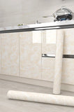 Popxstar Kitchen Cabinet Pearlescent White Marble Contact Paper Vinyl Self Adhesive Waterproof Wallpaper Peel and Stick Decor Stickers