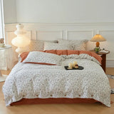 Popxstar  new small floral button model pastoral four-piece set non-cotton pure cotton Japanese washed cotton  four-piece set