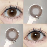 Popxstar  1Pair Contact Lenses for Eye with Myopia Brown Pupils Eye Prescription Beautiful Soft Lenses Yearly Make up Fast Shipping