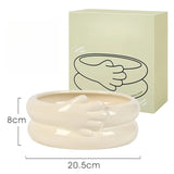 Creative Nordic Feng Shui Fruit Pan Home Living Room Tea Table High End Simple Ceramic Fruit Pan