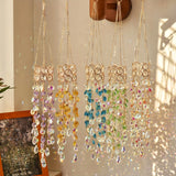 Popxstar  Hanging window sill garden crystal sun catcher, gold-plated design, suitable for indoor and outdoor decoration as well as party