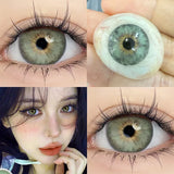 Popxstar  1 Pair Korean Lenses Contact Lenses with Prescription Green Lenses Eyes Colorful Beauty Lenses Yearly Use Natural Pupils