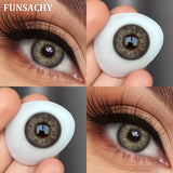 Popxstar  【0~-8.00】Degree Contact Lenses Myopie Color Contact Lenses for Eyes Chocolate Black Big Eyes Contacts Prescription Lens
