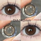 1 Pair Korean Lenses Colored Contact Lens Brown Beautiful Pupils With diopter Large Diameter New Blue Soft Fashion Lenses