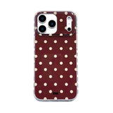 Simple Wine Red Polka Dot Phone Case for IPhone 13 15 14 16 Pro Max Shockproof Cover for Iphone 17 Pro 17promax Protective Case