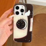 Cute Anime Shinning Eyes Cartoon Phone Case for IPhone 17 16 15 14 Pro 13 Max Comic Girl Glittering Big Eyes Bling Back Cover